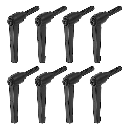 HARFINGTON 8pcs Adjustable Clamping Lever Handles M8 x 25mm Male Thread Bolt Knobs Rotating Screw Locking Quick Release Ratchet Push Button Handle, Black - size: M8 x 25mm