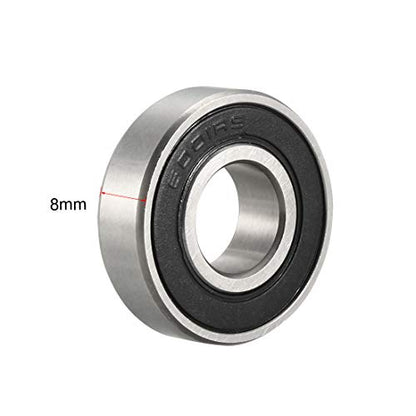 uxcell 6001-2RS Deep Groove Ball Bearing 12x28x8mm Double Sealed Chrome Steel Bearings 2 Pack - size: 12x28x8mm