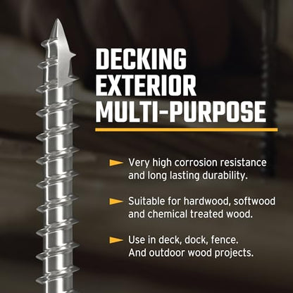 304 Stainless Steel Deck Screws, #10 x 2, 100 PCS - size: #10 x 2"