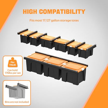 Ultrawall Overhead Garage Storage Racks for Bins, Ceiling Storage Rack