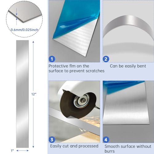 10 Pcs 304 Stainless Steel Strips(12"x 1"x 0.02" Thickness) - size: (12"x 1")*10Pcs, style: (12"x 1")*10Pcs