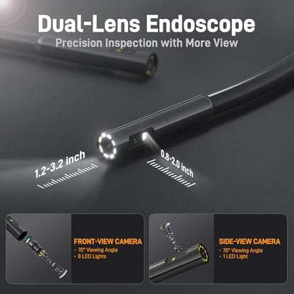 Teslong Dual Lens Borescope with Light for Automotive Mechanic Wall Vent