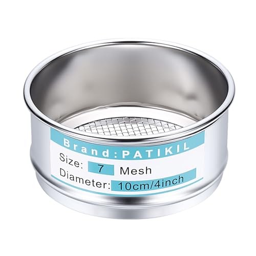 PATIKIL Lab Sieve 7 Mesh(2.8mm) 3.9"(10cm) Diameter Sifting Screen - size: 7 Mesh(2.8mm)/3.9"