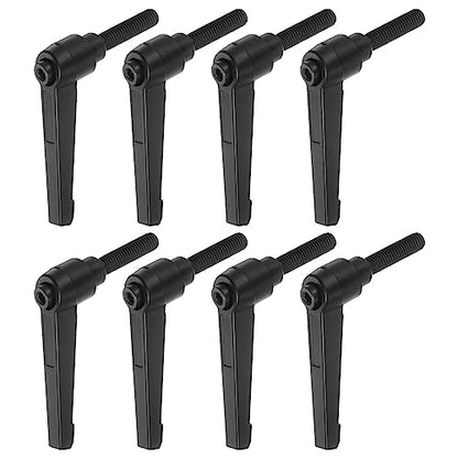 HARFINGTON 8pcs Adjustable Clamping Lever Handles M8 x 32mm Male Thread Bolt Knobs Rotating Screw Locking Quick Release Ratchet Push Button Handle, Black - size: M8 x 32mm