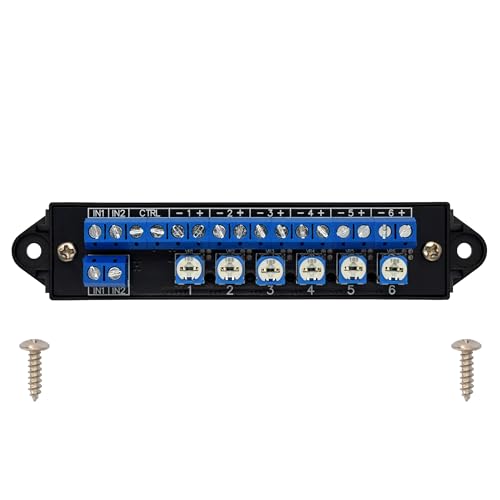 Dimmer Control 6-Lights LED Hub Distribution Module, AC/DC 5 to 24V Input, for HO/N/O Train Model. OONO D-1660BP