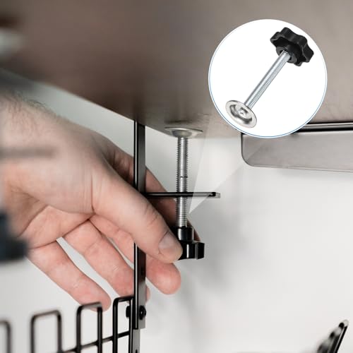 M METERXITY 2-Pack Star Handle Hand Screws, M8x60mm Carbon Steel Thread Star Clamping Knobs with Screws, Pressure Plate and Rubber Pad for Woodworking/Mechanical Equipment [Black] - size: M8 x 60mm