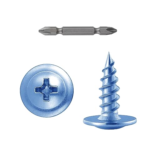 Wensilon（600 pcs）#6×1/2" Phillips Truss Head Wood Screws Galvanizing Quick Metal Self Tapping. - color: Silver, size: #6×1/2"