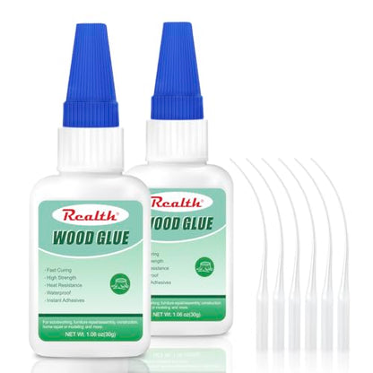 Super Glue for Wood Clear 30g 2 Pack with Anti-Clog Cap - size: 60g, style: Wood Glue