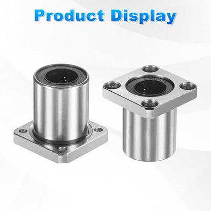 PATIKIL LMK16UU Linear Ball Bearings 16mm Bore Dia 28mm OD 36mm Long 4.5mm Hole, 4Pcs Round Flange Linear Motion Bushing Double Side Rubber Sealed Rod Liner Shaft for Machine 3D Printer - size: 16mm