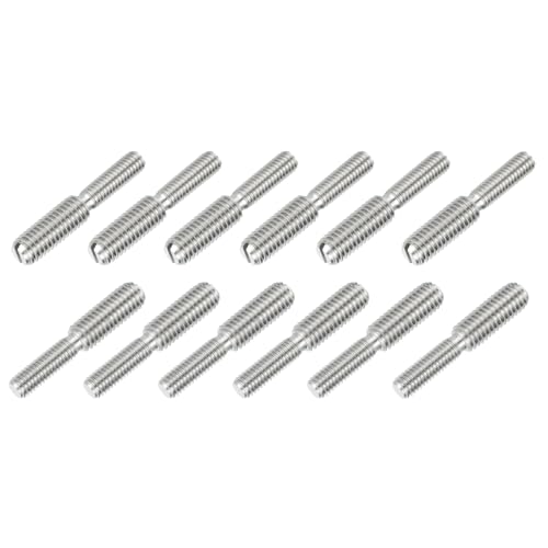M6x20mm to M10x20mm Double End Threaded Stud Screw Reducing Bolt,304 Stainless Steel Thread Reducer Adapter for Furniture Fastener Welding, Hardware Connectors 12 Pack - size: M6x20mm to M10x20mm