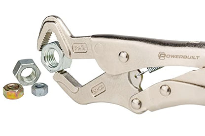 Powerbuilt 9-Inch Parrot Nose Pliers Hand Tool, Adjustable Locking Jaw, Non-Slip Grip on Pipes and Bolts, Car Vehicle Repair, Sinks, Home Improvement Tools - 642896