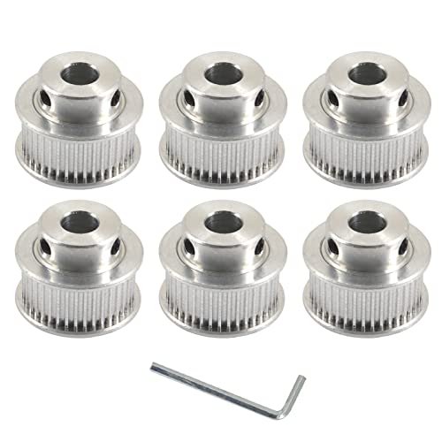 (Pack of 6) GT2 Timing Belt Pulley 40 Teeth 8mm Bore 10mm Width Belt Aluminum Alloy Pulley Wheel for 3D Printer CNC Accessory - color: 40 teeth 8mm bore 10mm Width Belt