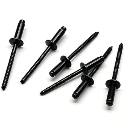 50 Pcs Black Stainless Steel Blind Rivets, 3/16" x 1/2" (4.8x12mm), Core Pulling Rivets, Grip Range 6.3-7.9mm - size: Stainless Steel