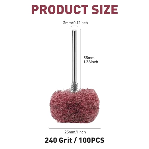 50 PCS Abrasive Buffing Wheel, 1 Inch Polishing Kit 240 Grit - style: Red 240 Grit 50pcs