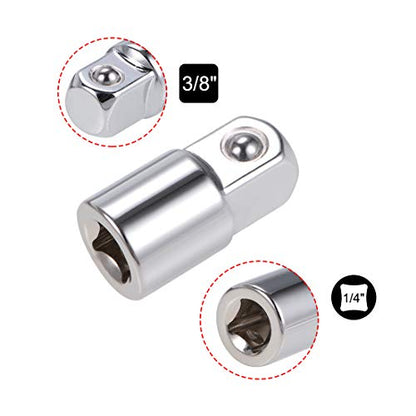 uxcell 1/4 Inch Drive (F) x 3/8 Inch (M) Socket Adapter, Female to Male - style: 1/4" F to 3/8" M