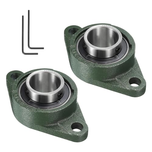 uxcell 2pcs UCFL210-31 Pillow Block Bearings 1-15/16 inch Bore Self Alignment, Solid Cast Iron Base Mounted Chrome Steel Bearings - size: UCFL210-31