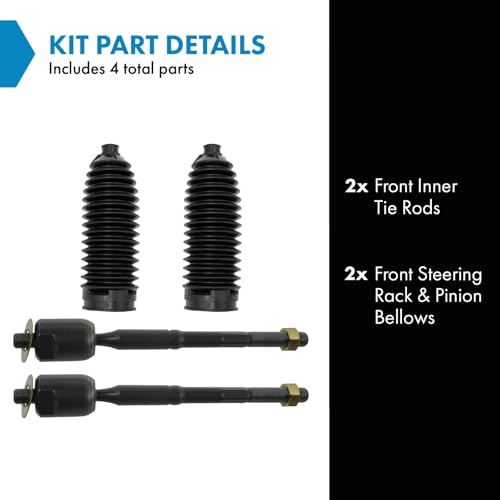 TRQ Front Driver & Passenger Side Inner Steering Kit Steering Rack & Pinion - style: PSA27273