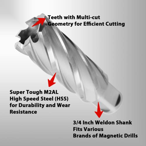 S&F STEAD & FAST Annular Cutter High Speed Steel 1" x 2" with Pilot Pin - size: 1"x 2"