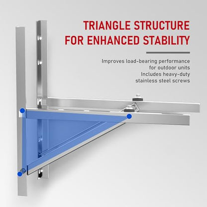 304 Stainless Steel Wall Mount Bracket for 9000-36000 BTU Mini Split AC, Rust Resistant Outdoor Support for Heat Pump System - size: 304 stainless steel 9000-36000BTU