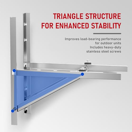 304 Stainless Steel Wall Mount Bracket for 7000-18000 BTU Mini Split AC, Rust Resistant Outdoor Support Frame for Heat Pump Condenser - size: 304 stainless steel 7000-18000BTU