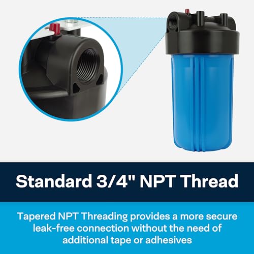 SpiroPure 10" Water Filter Housing 10x4.5/10 inch / 10 BB - 3/4" NPT - size: 10" x 4.5", 3/4" NPT