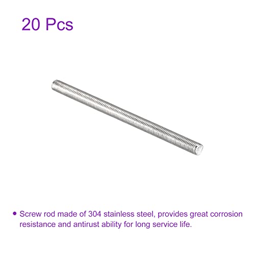 DMiotech 20 Pack M3 x 55mm Fully Threaded Rod 304 Stainless Steel Right Hand Threads Rod Bar Studs Clamps and U-Bolts - size: M3 x 55mm