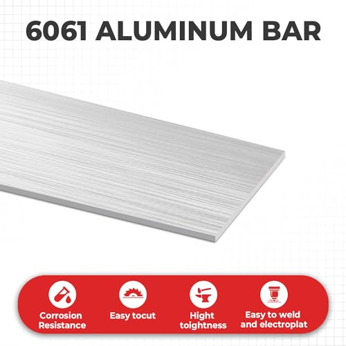 6061 Aluminum Flat Bar, 5/32" x 2" x 12" Rectangle Aluminum Bar Stock, T6511 Solid Mill Stock for Industrial Building, DIY Projects, Metal Crafting and Fabrication（4 Pcs ） - size: 5/32" x 2" x 12"