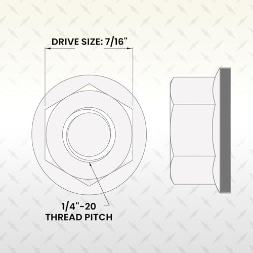 1/4"-20 Black Zinc Finish Serrated Flange Nuts 25 Pack