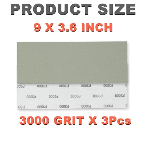 Performance Foam Sandpaper Sheets: 3Pcs, 3000 High Grit