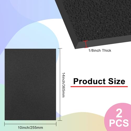 2Pack Black ABS Plastic Sheet 10" x 14" x 1/8" Thick Black Rigid Thermoplastic Sheet (Upgrade Surface) 3MM Flexible High Tensile ABS Moldable Plastic Panel for Crafts, DIY, Signs - color: Black, size: 10" x 14" x 1/8"