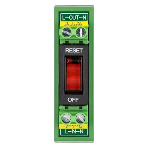 Rocker Switch Thermal Circuit Breaker Overload Protector Module DIN Rail Mount