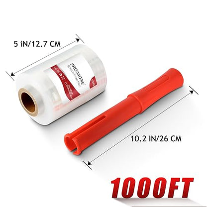Mini Stretch Wrap Film, 2 Pack, 5" x1000FT, 80 Guage