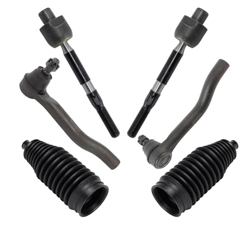 TRQ Front Steering Kit Steering Rack & Pinion Bellow Tie Rod - style: PSA27296