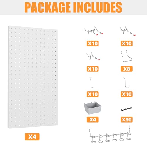 TORACK Garage Tools Organizer Boards Kit with Hooks, Grey - color: Gray
