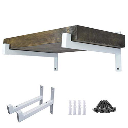 OVOV 2 Pack Heavy Duty Shelf Brackets 6 Inch Metal Shelf Supports White - color: White, size: 6 Inch