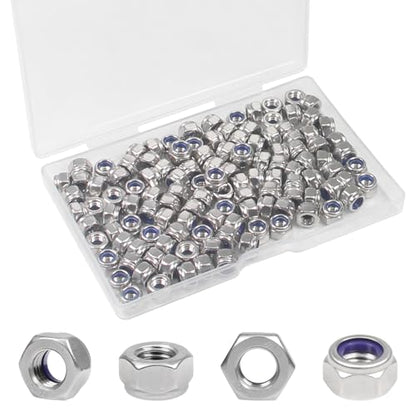120PCS M4 Locknuts M4x0.7mm Nylon Insert Hex Lock Nuts - size: M4x0.7mm;120 PCS