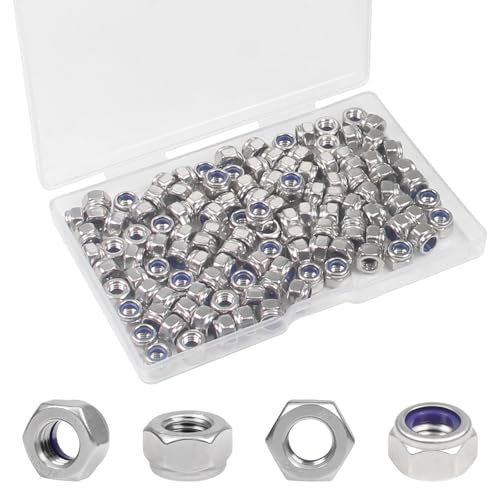 120PCS M4 Locknuts M4x0.7mm Nylon Insert Hex Lock Nuts - size: M4x0.7mm;120 PCS