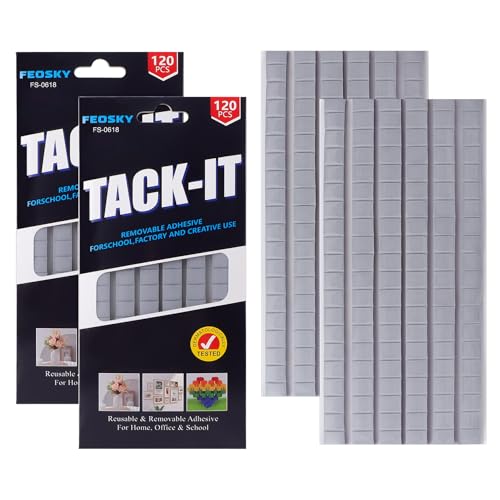 Feosky Adhesive Poster Sticky Tack Putty, Reusable and Removable Adhesive Putty, Mounting Putty for displaying Wall Paintings, Picture, Decoration, Crafts (Grey,Pack of 2) - color: Grey, size: 2Pack