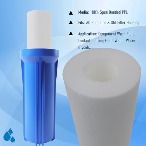 Neo-Pure MB-25098-10 50-Micron Polypropylene Sediment Depth Filter for Water Filtration Systems, Compatible with 10" Standard Housings, Removes Dirt, Sand, and Rust