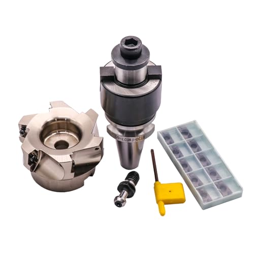 BT30 Arbor, 3.15"/80mm Cut Dia 400R-80-27-6T Face Mill Shell Cutter Set - size: 80-27-6T, style: BT30