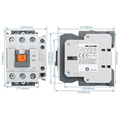 BAOMAIN 3-Pole Magnetic Contactor,50A Ith 110V AC Coil,UL Certified MC-32a