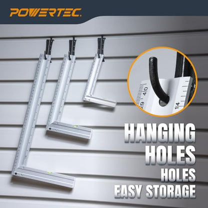POWERTEC 38 Inch Machinist Aluminum Straight Edges and 3pc L Square, for Checking Surface Warp, Marking/Scribing Lines - Used w/Feeler Gauges for Automotive Repairs, Cylinder Head Checks (72113) - style: L Square + 38" Straight Edge Set