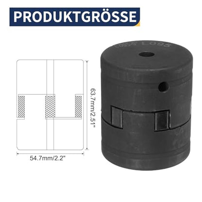 uxcell 3/8" L095 Flexible 3-Piece L-Jaw Coupling Coupler Set & Buna-N NBR Rubber Spider for Log Splitter Hybrid Equipment - size: 3/8"