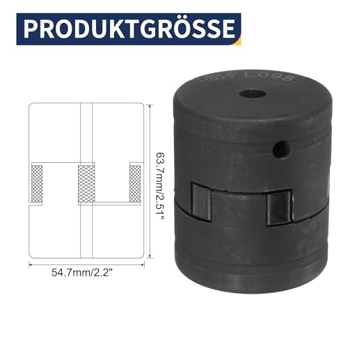 uxcell 3/8" L095 Flexible 3-Piece L-Jaw Coupling Coupler Set & Buna-N NBR Rubber Spider for Log Splitter Hybrid Equipment - size: 3/8"
