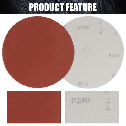 Biaungdo 7-Inch Sandpapers Sand Discs, 240 Grit, 30 Pcs - style: 30 Pcs 7 Inch 240 Grit