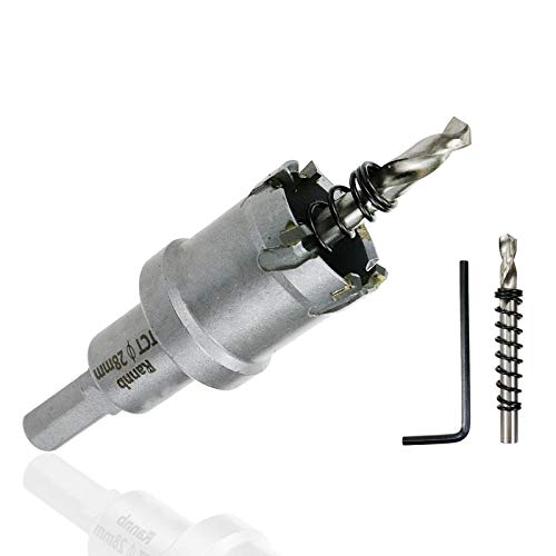 Carbide Hole Saw 1.1-inch/28mm Cutting Dia Hole Cutter for Cutting Stainless Steel Iron - size: 1.1"/28mm