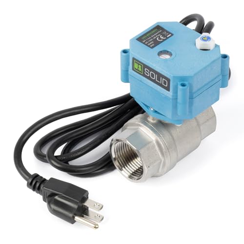 Motorized Ball Valve 1 in NPT U.S. Solid 304 Stainless Steel 2 Wire Auto Return AC 110-230V Normally Closed IP67 NSF Certified - size: 1 Inch, style: Stainless Steel(IP 67)