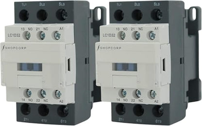 3 Pole AC Contactor 120V Coil 32 Amp Normally Open DIN Rail 2 Pack - style: 2 Pack