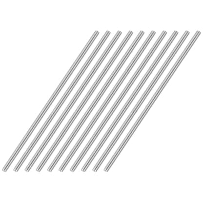 M3-0.5 Fully Threaded Rod 250mm Length Coarse Thread 10Pcs - size: M3-0.5 250mm
