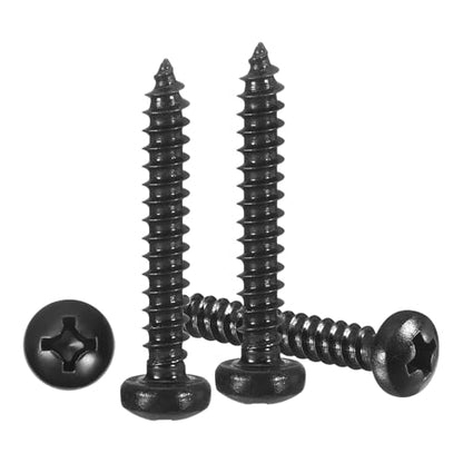 METALLIXITY Phillips Pan Head Self Tapping Screw #4x3/4 100Pcs - color: Black, size: #4x3/4"